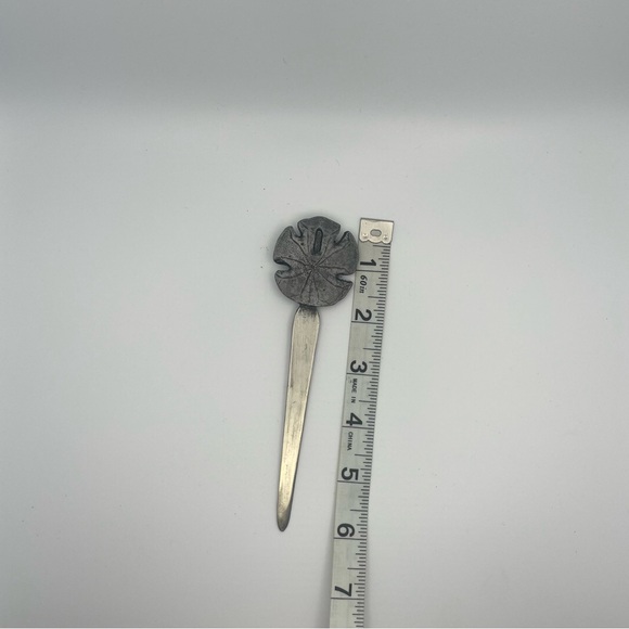 Metzke Sand Dollar Letter Opener Vintage Pewter Collectible Office Beach Cottage - Picture 3 of 3